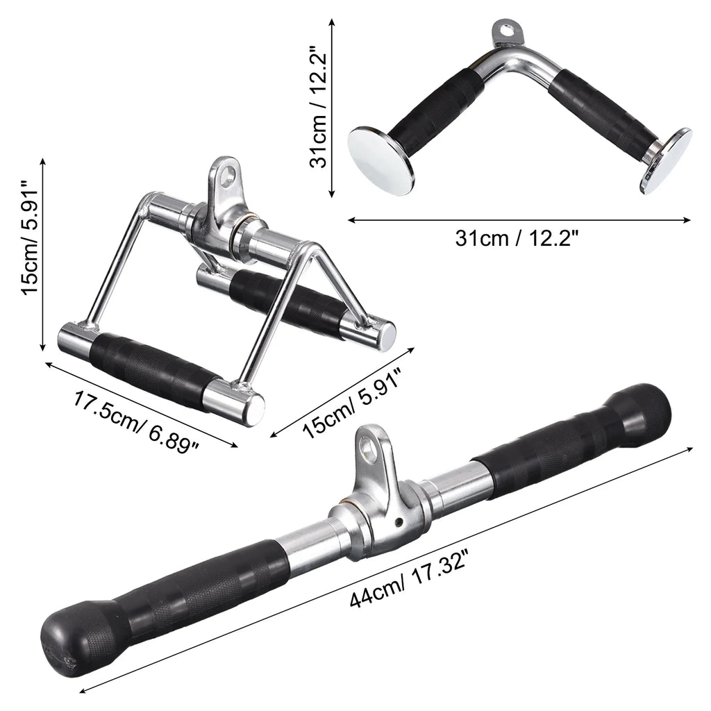 Tricep Press Down Cable Attachment Gym for Accessories, Machine Silver