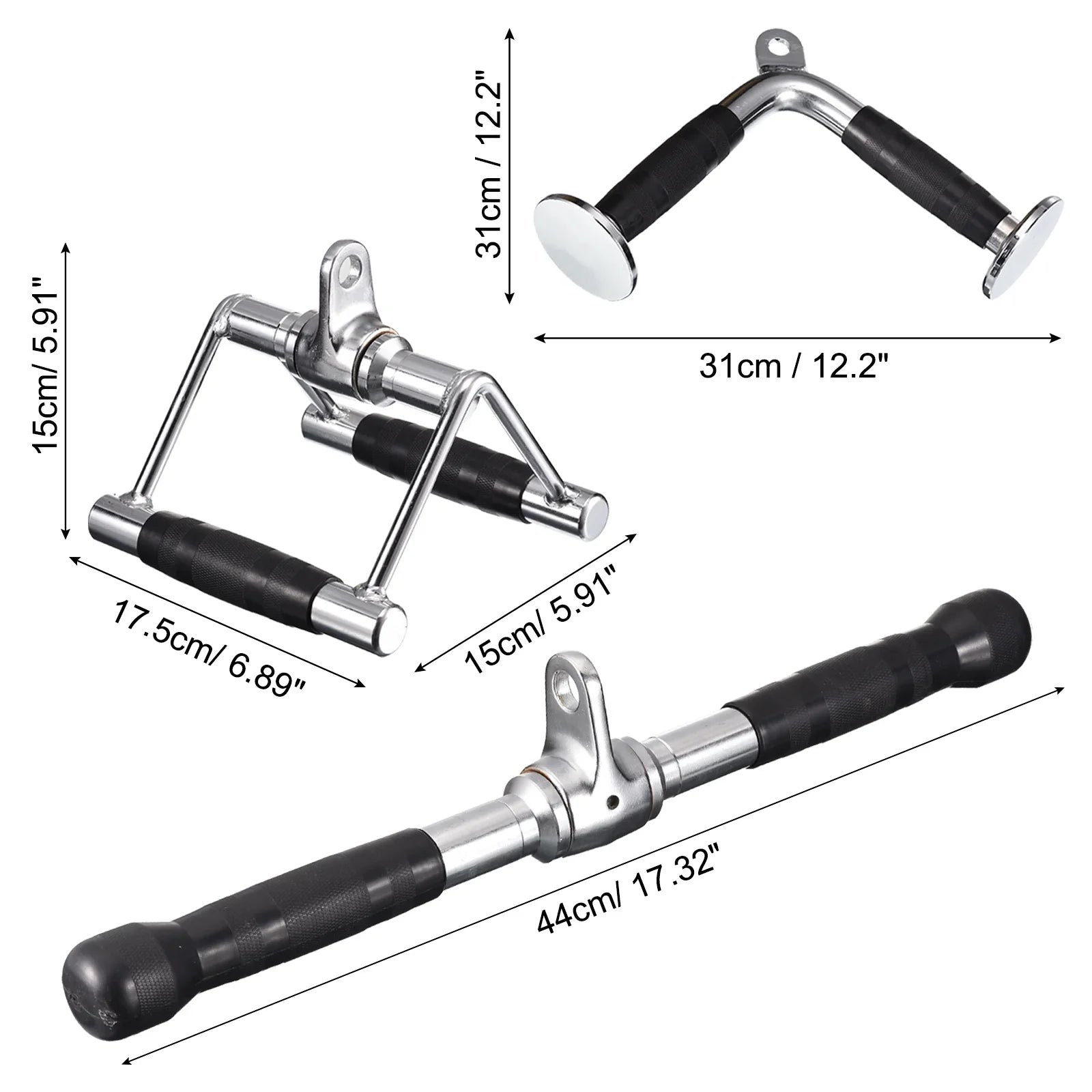 Tricep Press Down Cable Attachment Gym for Accessories, Machine Silver
