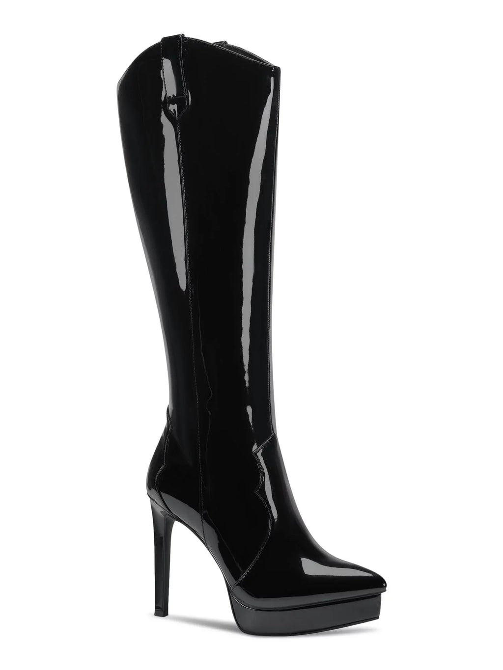 THALIA Pointy Black 3/4" Platform Toe Boots Comfort Zip-Up M outfit Stiletto SODI Trixi 5 Womens