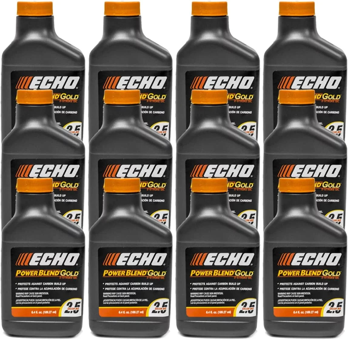 Mix of Pack Engine Gallons Gold 6450025S-12PK PowerBlend oz 50:1 Echo Bottle for 12 6.4 Oil 2-Stroke 2.5