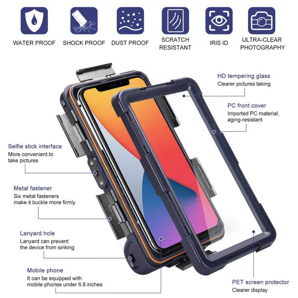 for Lanyard Snorkeling with Inch Oppo [15m/50ft] Phones Professional Up LCD Swimming Protective Lite Photo And Diving Underwater Reno4 Case Video UrbanX all Surfing 6.9 Housing Waterproof to