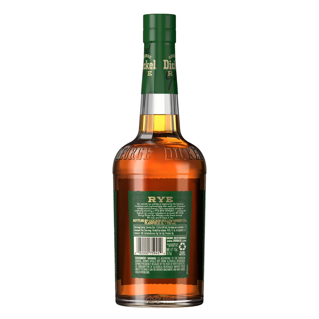 750 Rye Whisky, ABV George Dickel 45% mL,