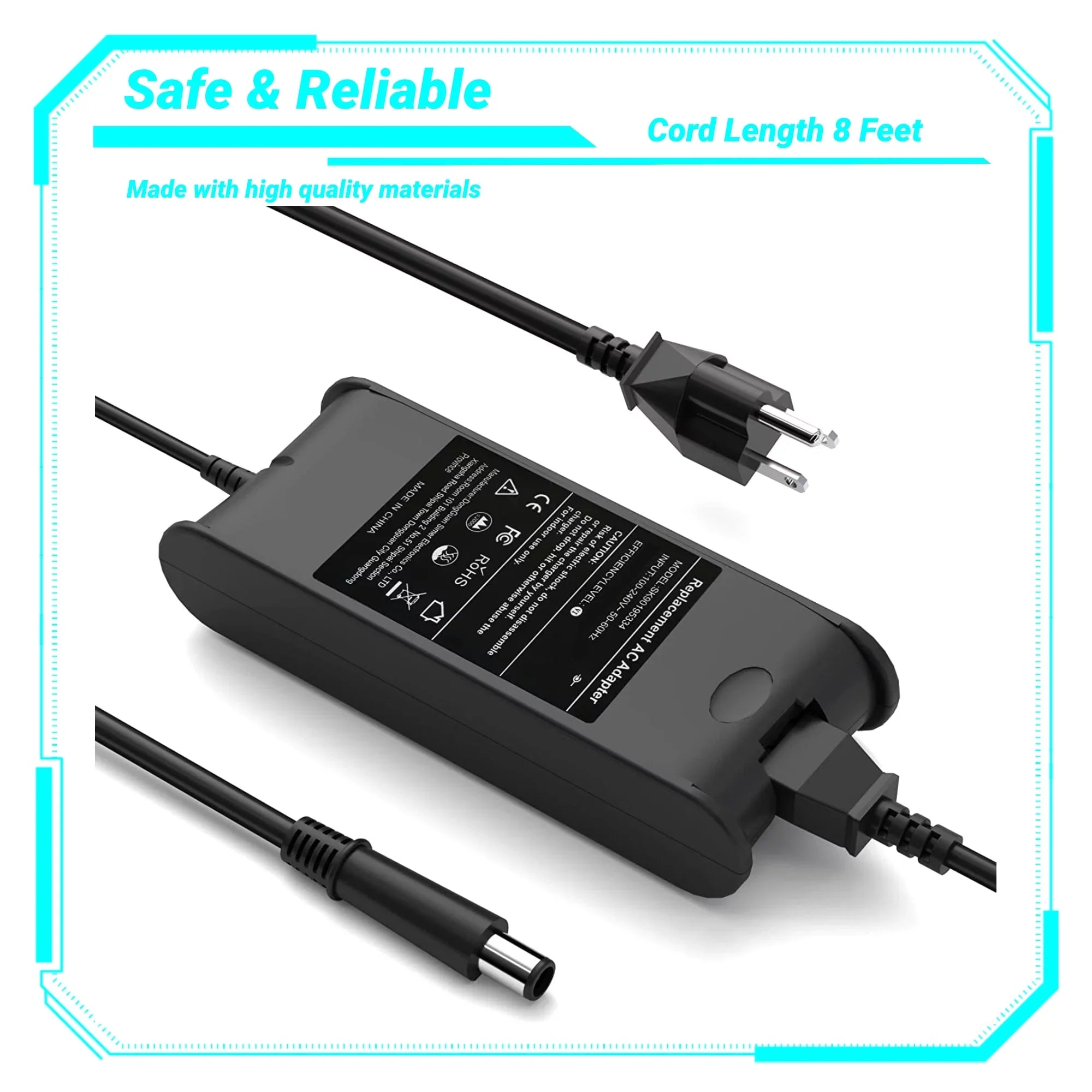 P06G, AC Compatible E5510, P05F, Power 90W U315K,E6410 E5410, PP32LA, Adapter P05G, for Atg,PP08L,P02T Notebook Latitude E5400, Charger E4310, Replacement Xfr, Laptop BOO KONKIN Computers E6400
