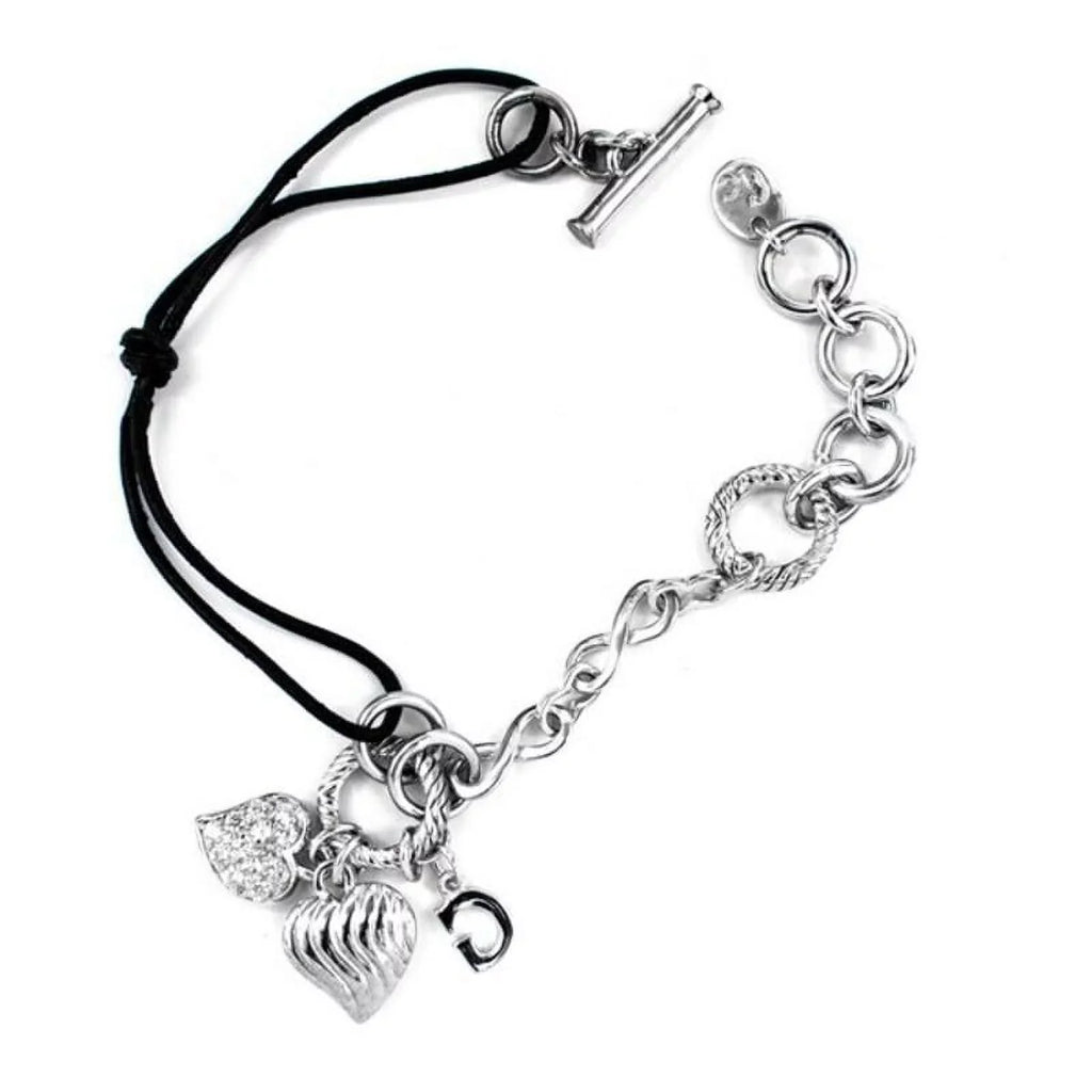 (19 Sterling Black cm) Silver Watches GC Ladies'Bracelet Leather CL107B03 silver