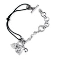 (19 Sterling Black cm) Silver Watches GC Ladies'Bracelet Leather CL107B03 silver