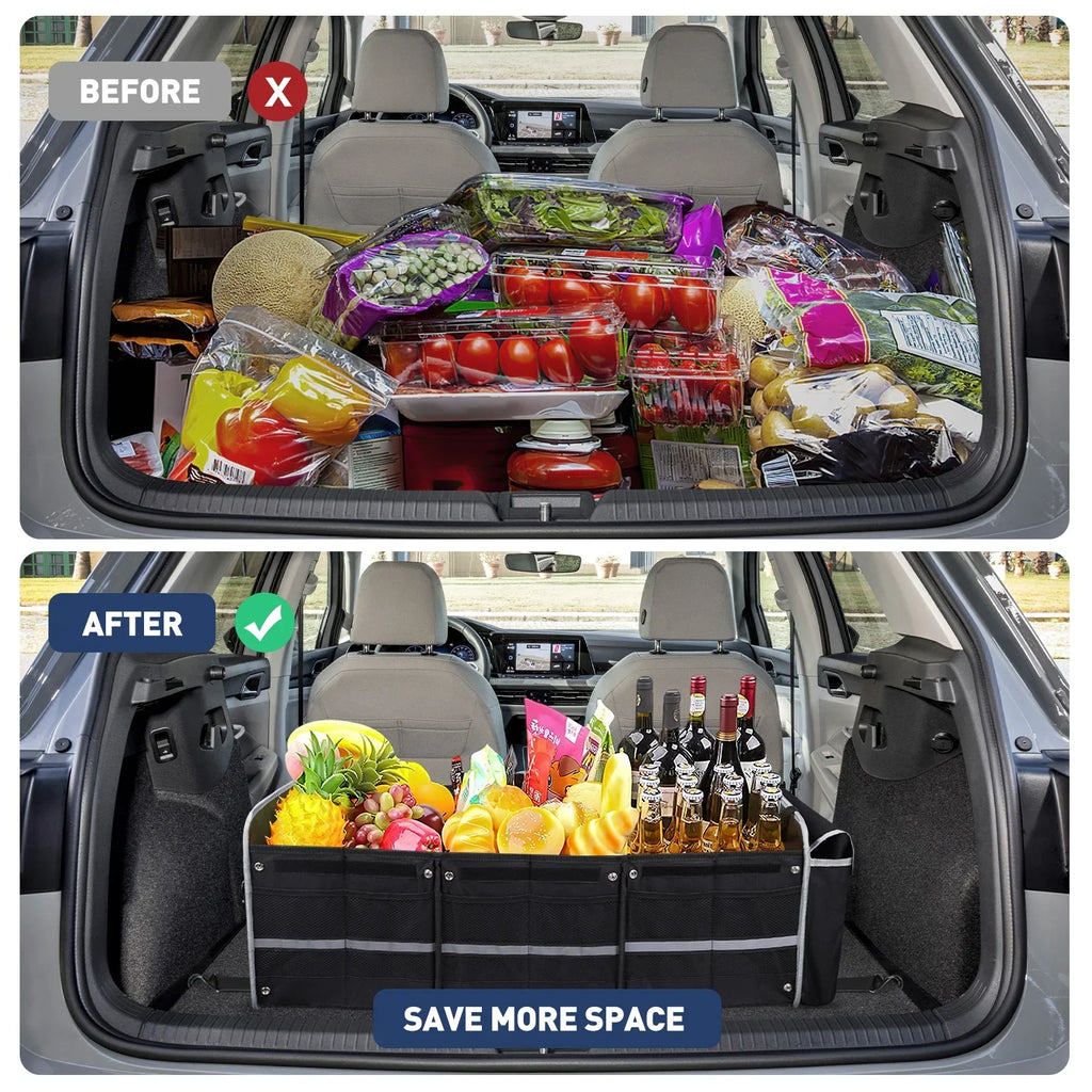 Compartment Trunk Car 4 Box Storage 1 SUV Collapsible Organizer, in with Trunk Car Bag Storage for Truck Cooler Insulated Multi Leakproof