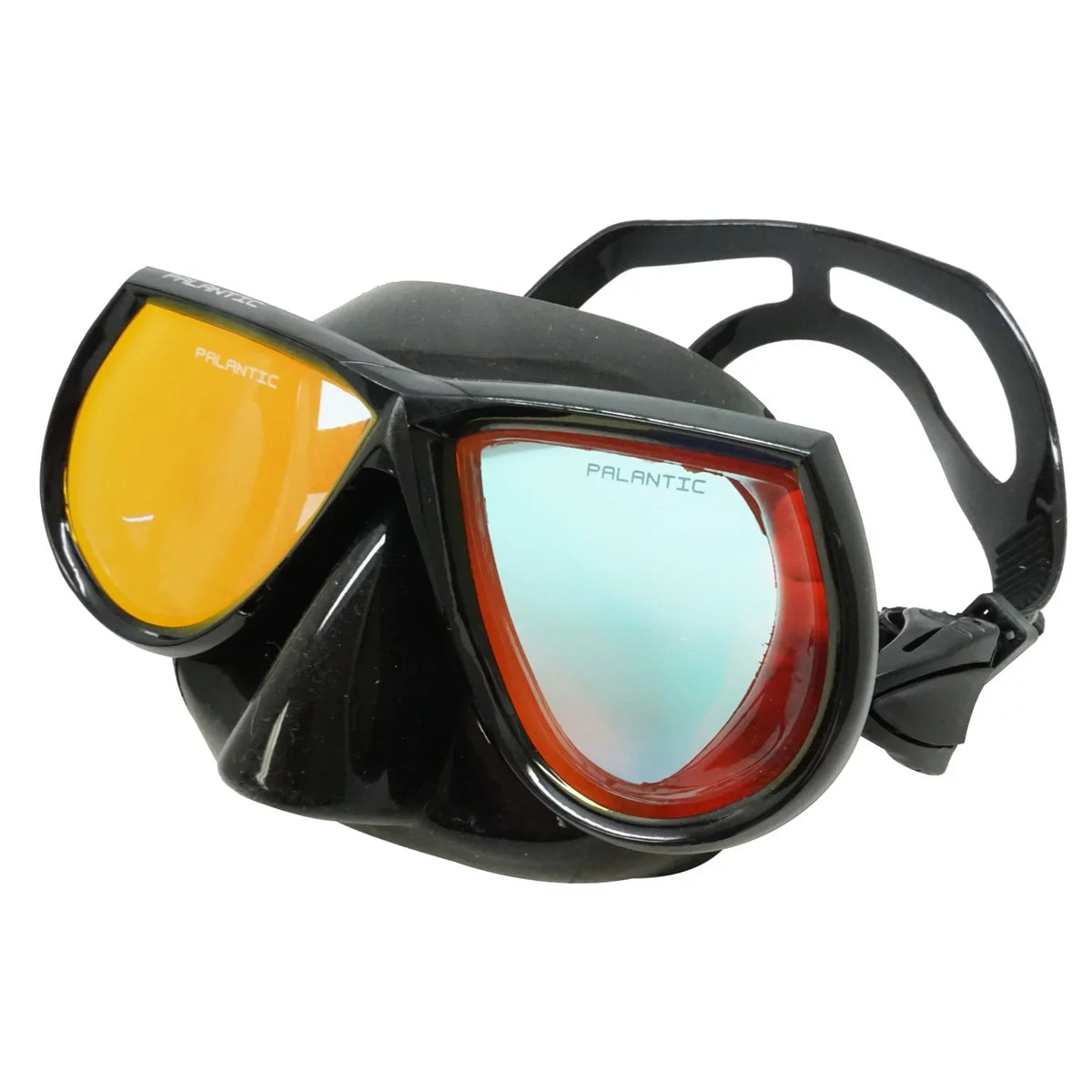 Combo Volume & Snorkel Mirror Mask Black Palantic Free Dive Lenses Low Coated
