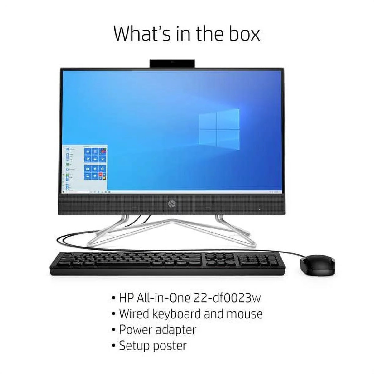 RJ-45, 22" 3250U, FHD Ryzen DVD-RW, Newest Keyboard&Mouse, USB 512GB HP Black Wired HDMI, 3 AMD Windows 2022 Screen, Touch 12GB All-in-One SSD, Desktop, 11 Webcam, Home, RAM, WiFi,