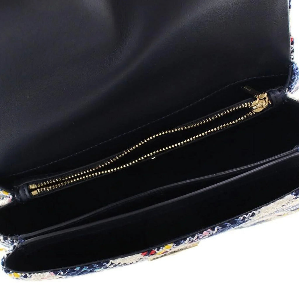 Tweed Carlyle Medium Kate York Spade Shoulder Fabric Chain New Bag Parchment