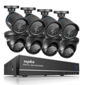 P2P , 720P and Access 1080N Surveillance System Camera (8) CCTV Night Technology/E-Cloud Remote IP66 8CH -No Scan Code Weatherproof Vision DVR HDD SANNCE QR Service, Full Security Cameras,