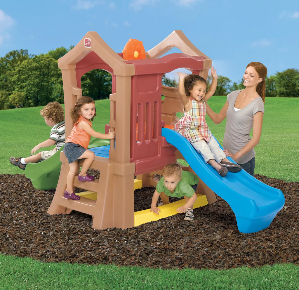 Toddlers Play Double Slide Climber, Up Step2