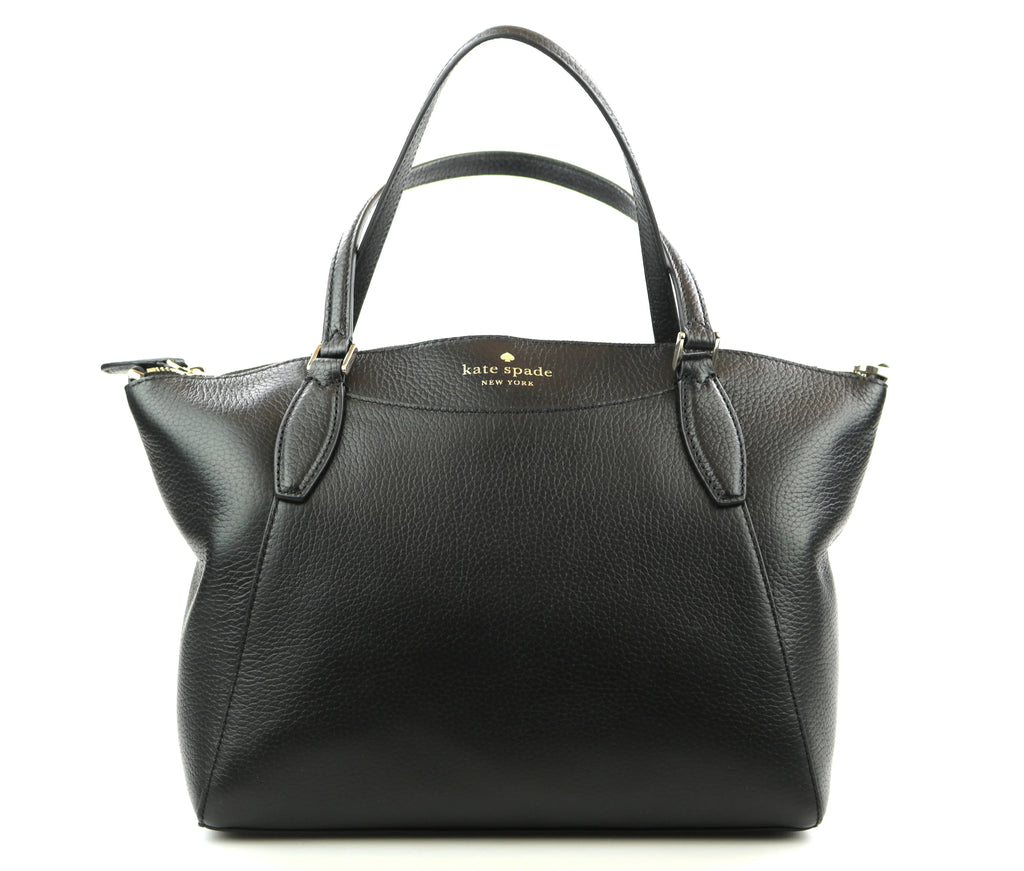 Crossbody Leather Monica Satchel Bag Spade Medium Handbag Black Kate Pebbled