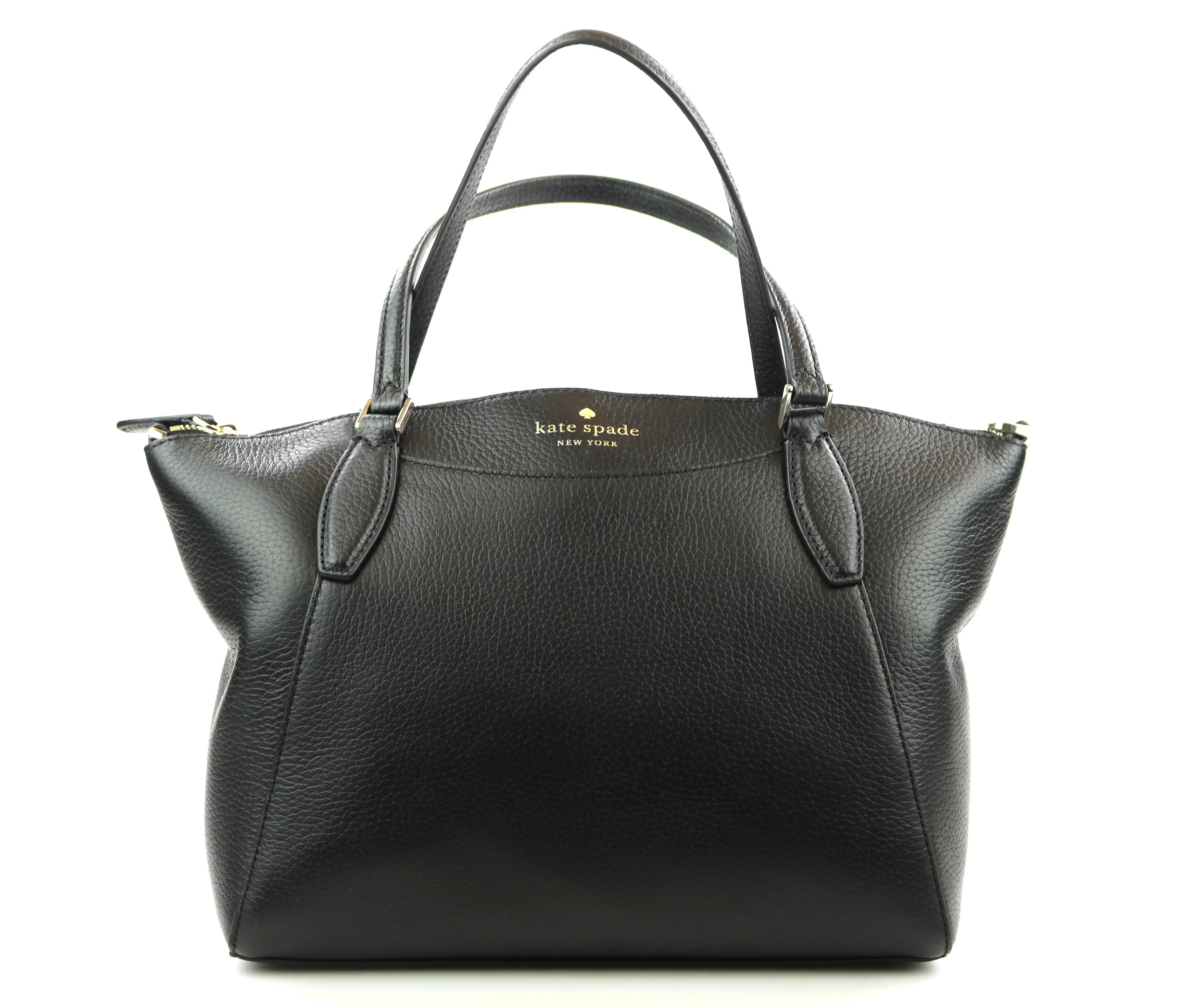 Crossbody Leather Monica Satchel Bag Spade Medium Handbag Black Kate Pebbled