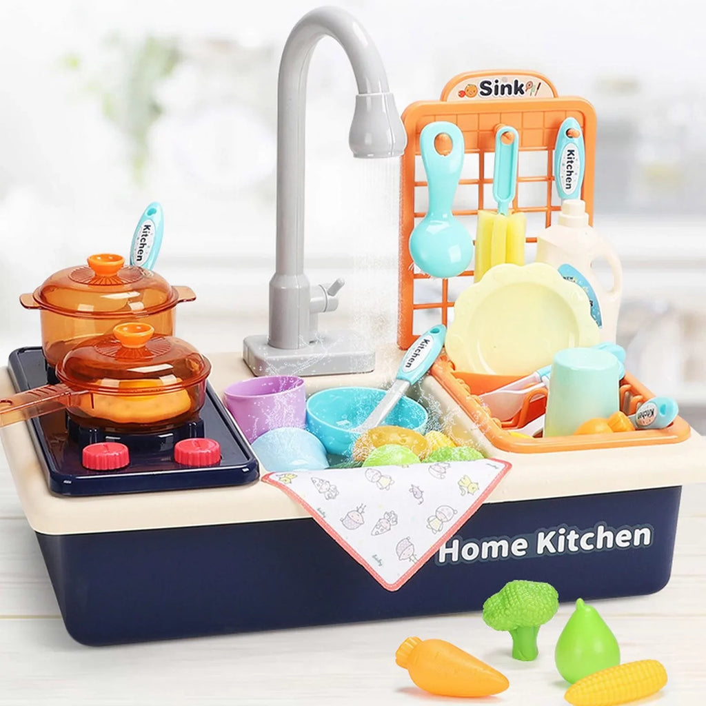 Alphabet Electric Role Children Dishwasher With Pretend Board Girls Toddlers Toys for Toys Kitchen Play Boys Automatic liquid House Running liquid Play Game Cycle System Board Sink Toy Playing for