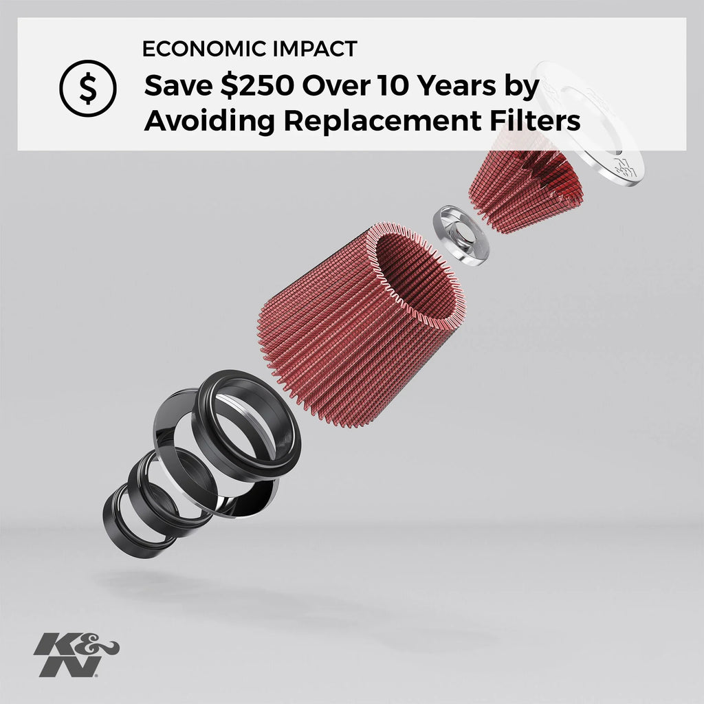 Washable, K&N Length: 6 Universal Shape: Height: Replacement 7.5 1 High Air RU-1041 Filter: In, Engine Premium, Filter: Flange Round In, Performance, Tapered, In, Flange Diameter: Filter Clamp-On