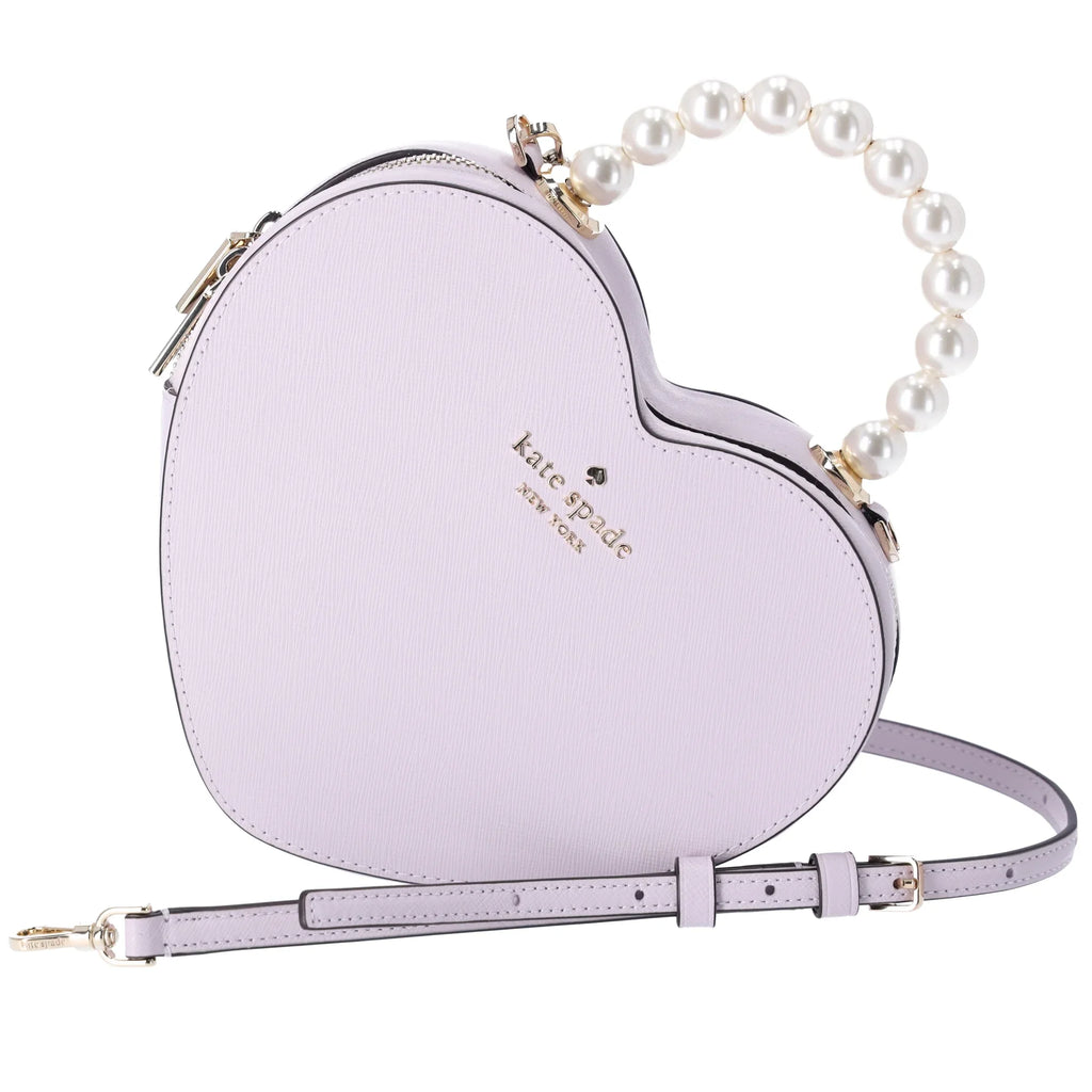 Crossbody Pearl Purse Moonlight Leather Spade Heart Kate Love Lilac Shack KF516