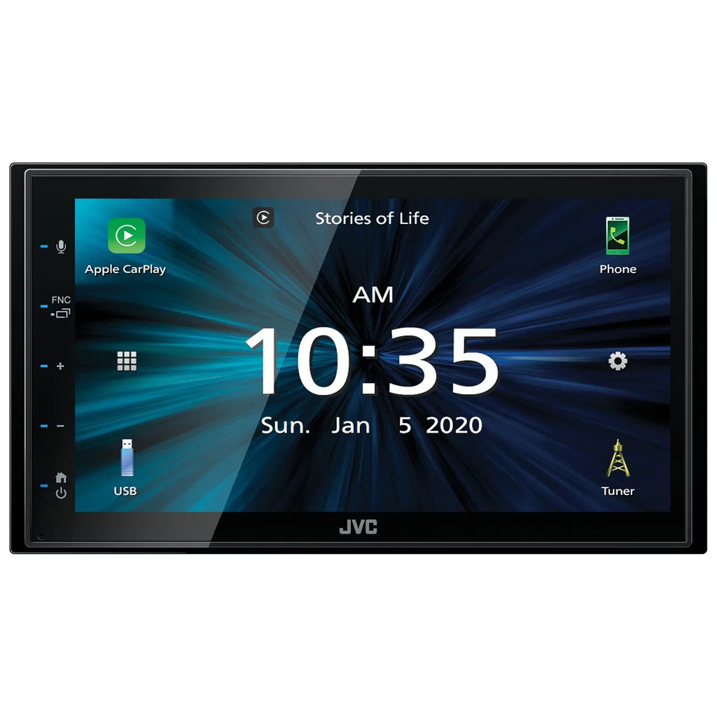 CarPlay, KW-M56BT and Double All-Digital DIN Premium SiriusXM Multimedia Receiver In-Dash Restored (Refurbished) 6.8" with Ready Auto, Android Bluetooth, Mobile JVC
