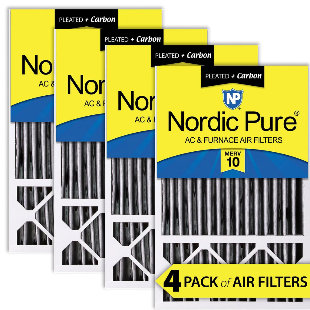 (4 Filters 3/8) 4 Air 16x25x5 Pack Honeywell 10 MERV Replacement Carbon Plus