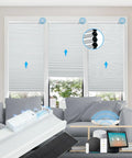 Cordless Rechargeable 100% Automatic Blackout Blinds, Panel】 Solar Solar with 29" Electric Motorized 【Free White Honeycomb Cellular with Wx64 Magnetic H, Remote, Powered Alexa Blinds Shades