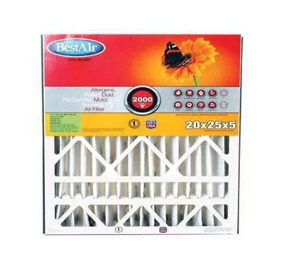 in. x in. BestAir in. H x Filter of MERV 20 W D 25 11 (Pack 5 Air 3) Pleated
