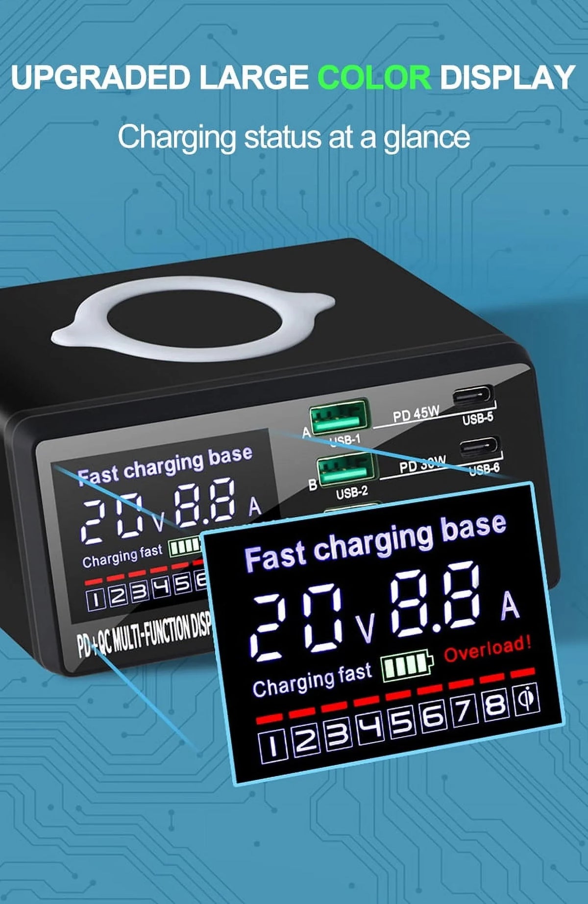 Fast Xiaomi 12 Charger iPhone Huawei Charger Charging RIWPKFH Phone 13 USB USB 110W 11 Charger Station Wireless PD For Adapter C