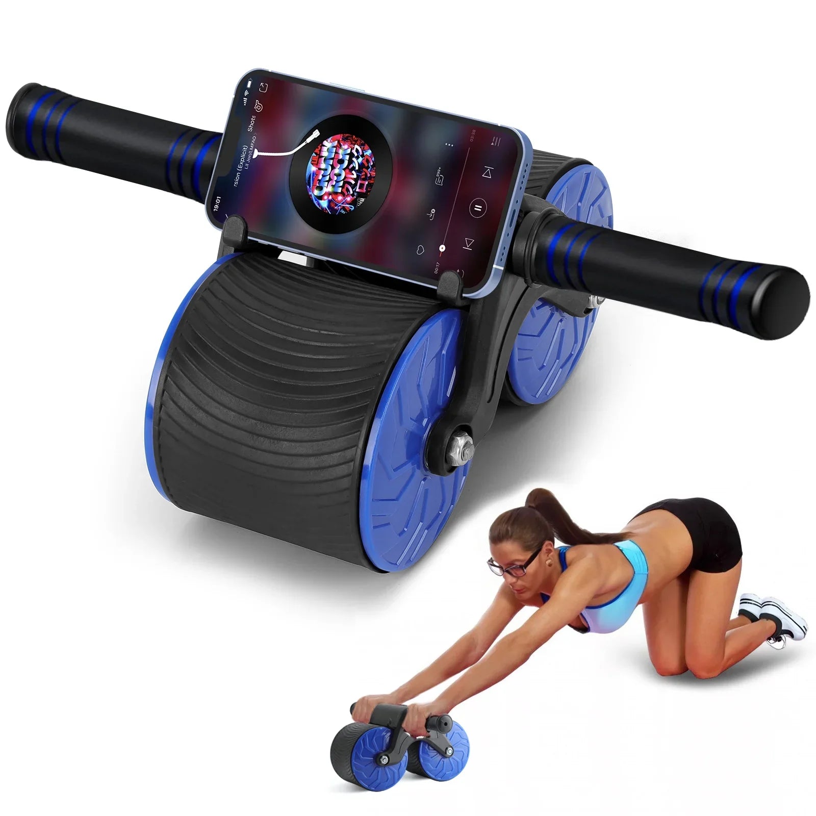 Core Beginner Muscle Wheel Abs Training. Gym Home Roller to Ab Equipment for Training Wheel - Rebound Abdominal Abdominal Automatic Strength Advanced at Workout Fitness Strength for Wheel,