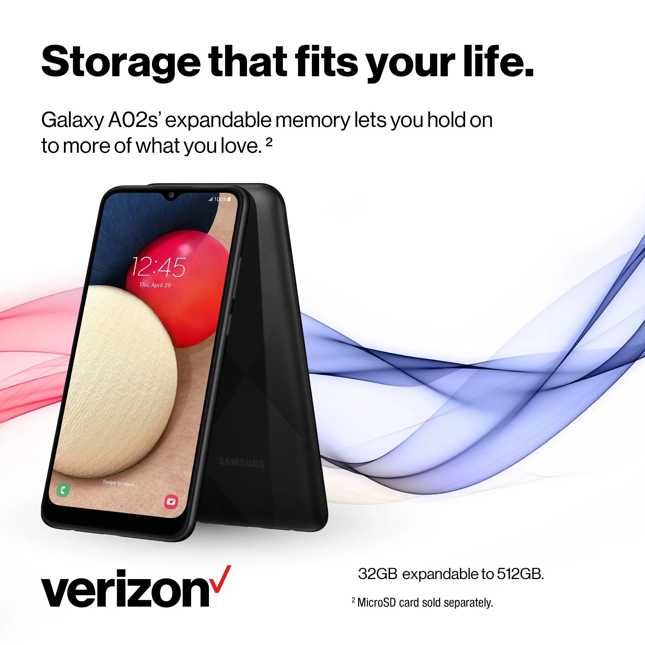 Verizon 32GB, A02s - Black Smartphone Prepaid Galaxy