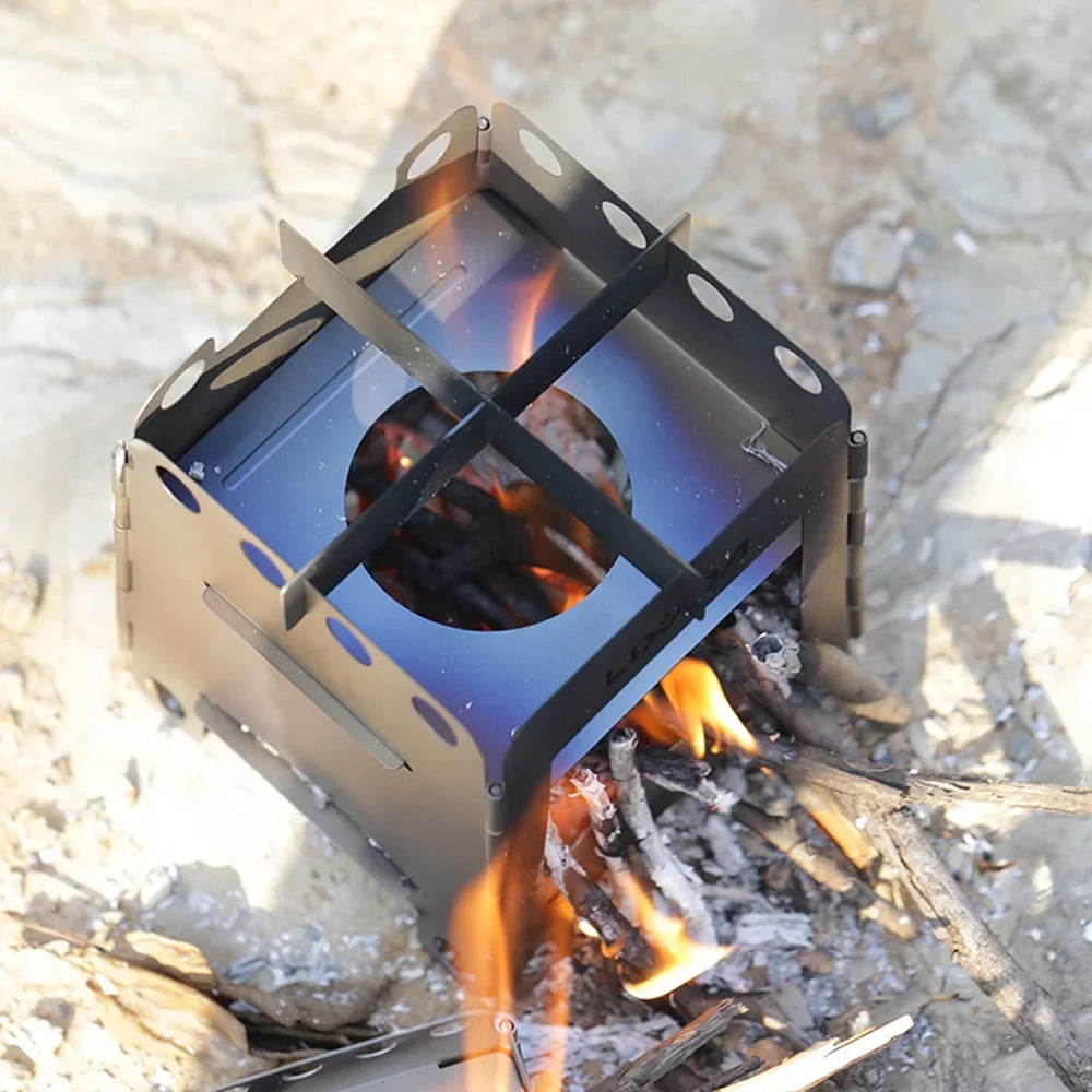 Lixada Folding Lightweight Stove Cooking Camping Picnic Backpacking Stove Portable for Wood Burning
