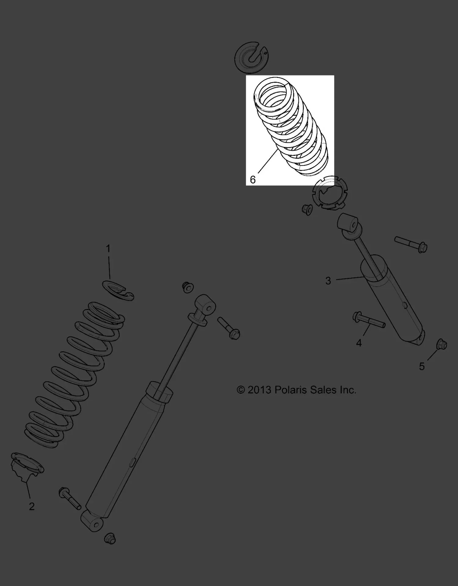 New 7044138-133 Ranger 2015-2016 W Spr 280# 4Fl 12 Polaris 200 OEM Lng 2Id