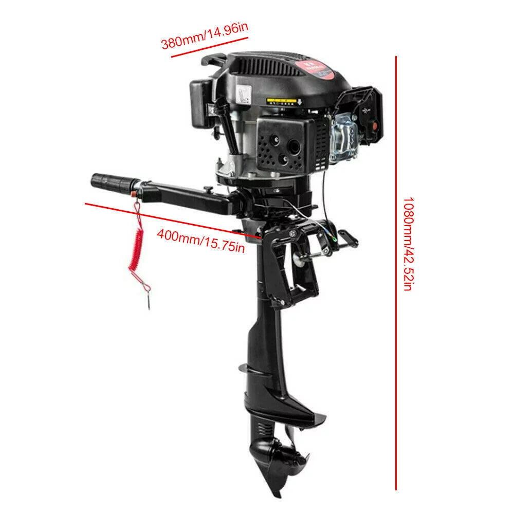 Boat Motor 6HP Outboard Boat Cooling Engine Air System Miumaeov Motor Stroke Fishing 4