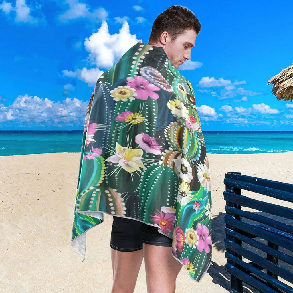Quick Oversized Bestwell Travel Camping Succulent Dry Beach Swimming Compact Cactus Holiday（251） Lightweight - - Towel Super Absorbent Towel for Towels
