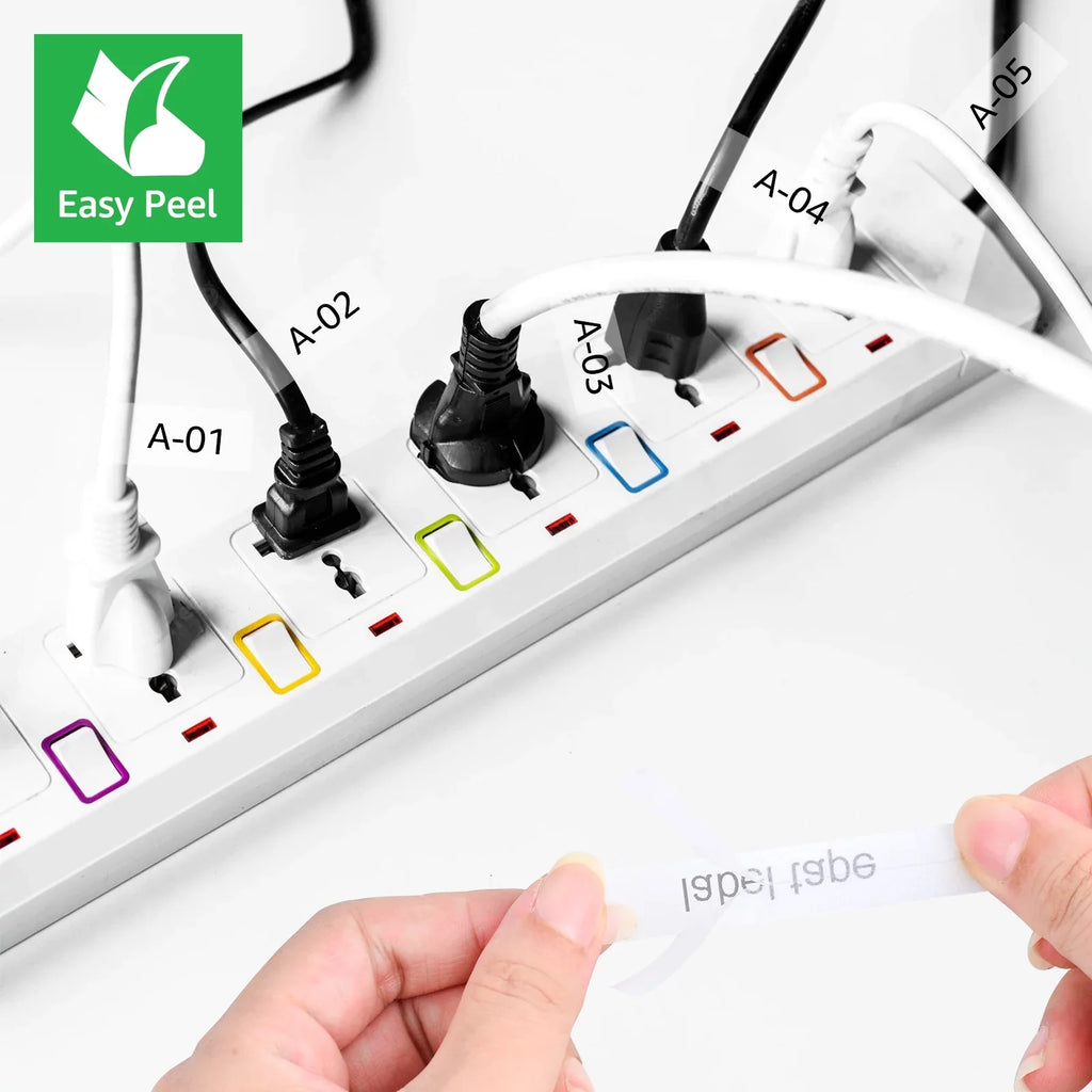 Tape Compatible Black Brother 40PK Label TZ-FX131 P-touch for Cable on TZ-131 ID x GREENCYCLE Flexible Wire TZ TZe-FX131 12mm TZe-131 TZe Clear 8m
