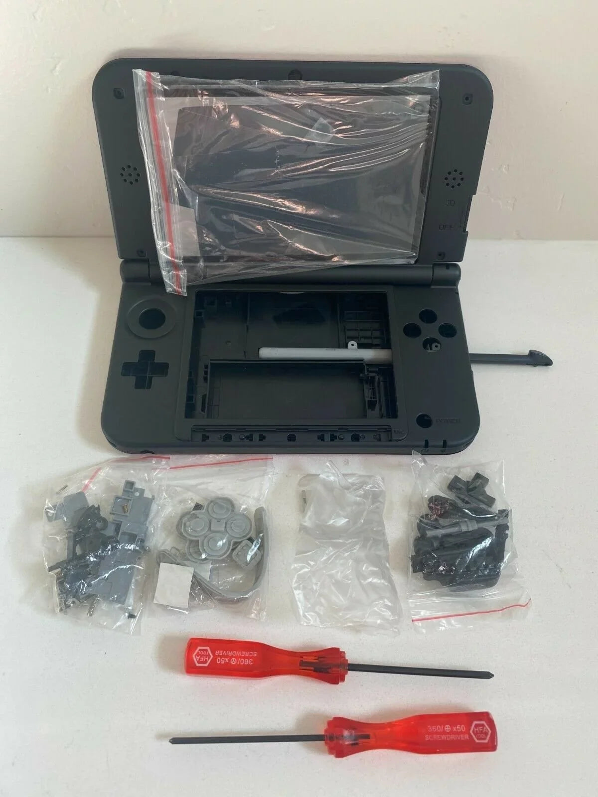 Screen Pokemon Tools XL Nintendo Shell Red Replacement for 3DS 2015 Housing
