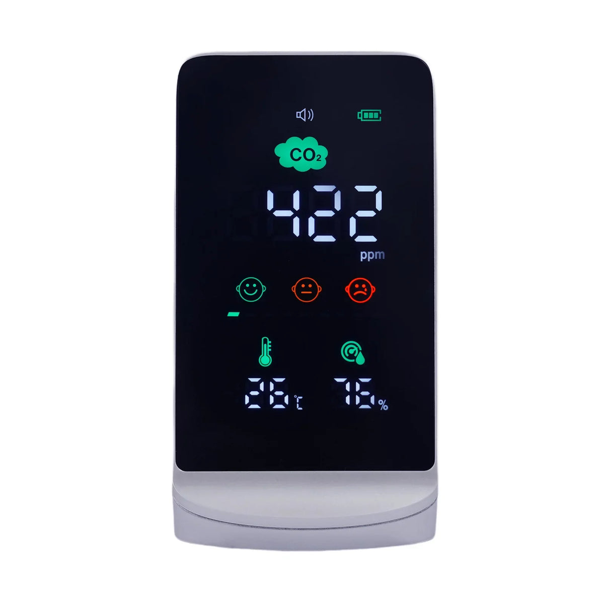 for Monitor & Black) Air Indoor (White, Temperature Humidity CO2, grade Miumaeov