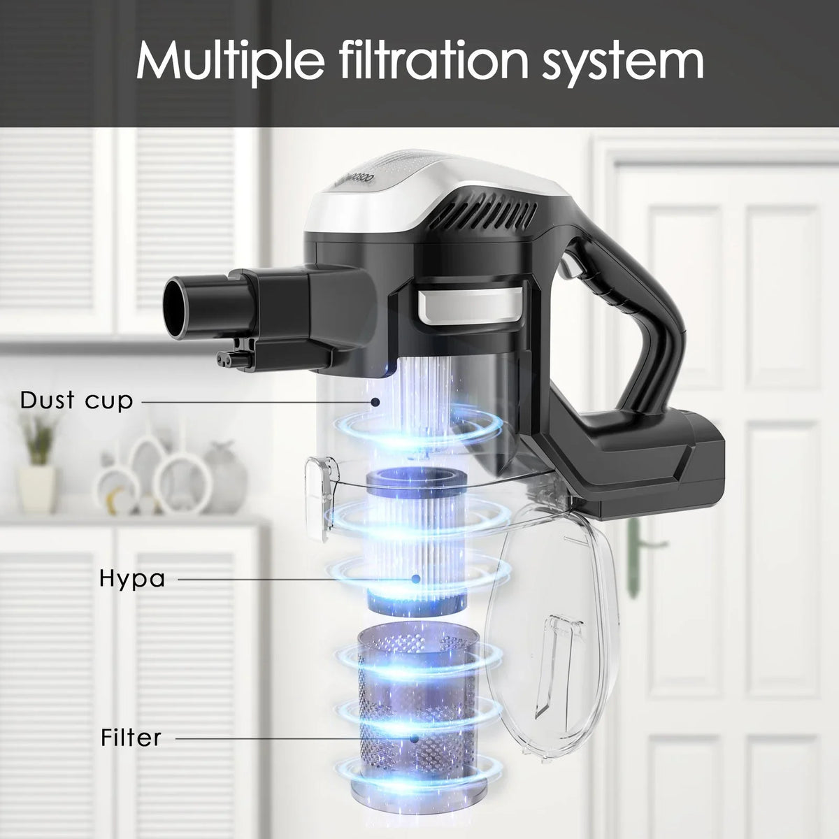 Stick MOOSOO Vacuum Lightweight Vacuum Cordless 4-in-1 Cleaner