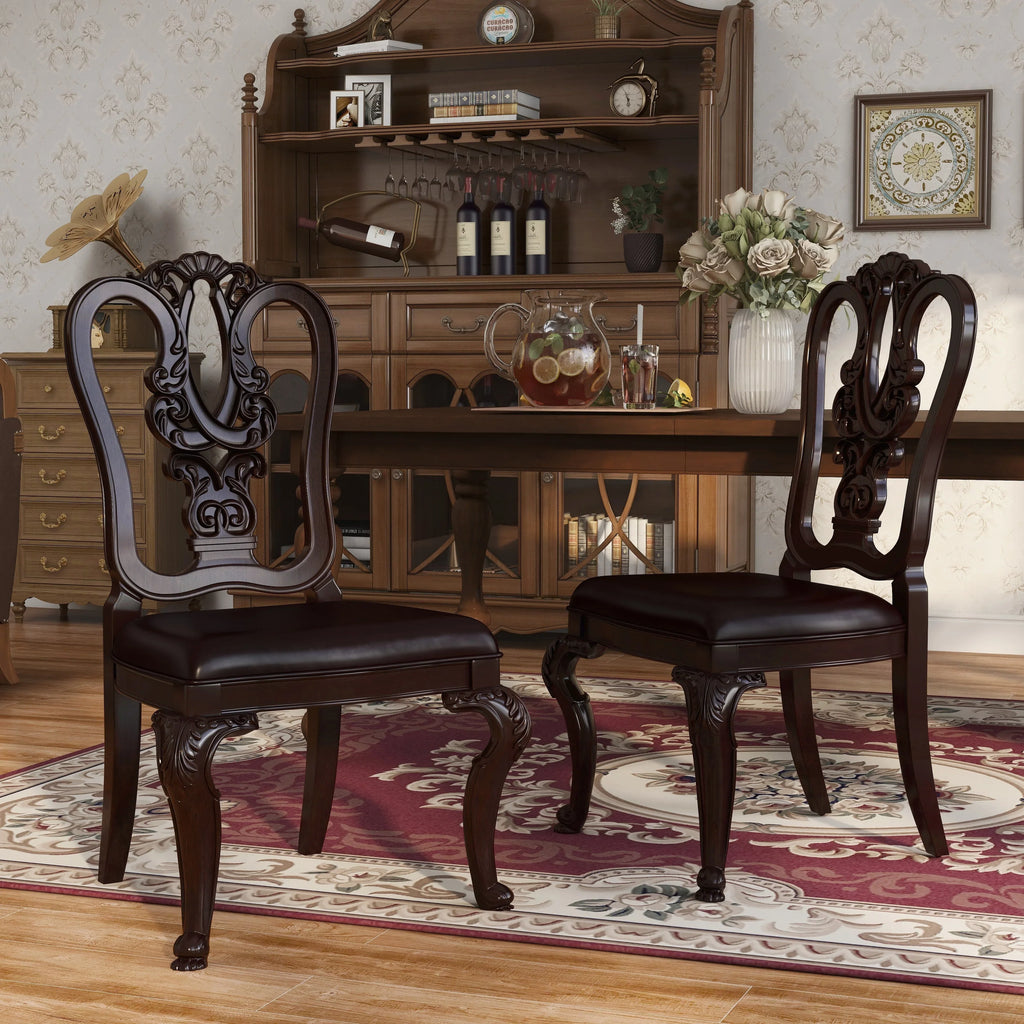 2 Brown IDF-3319W-SC Chair- Woden - America Pack Of Cherry Furniture Side