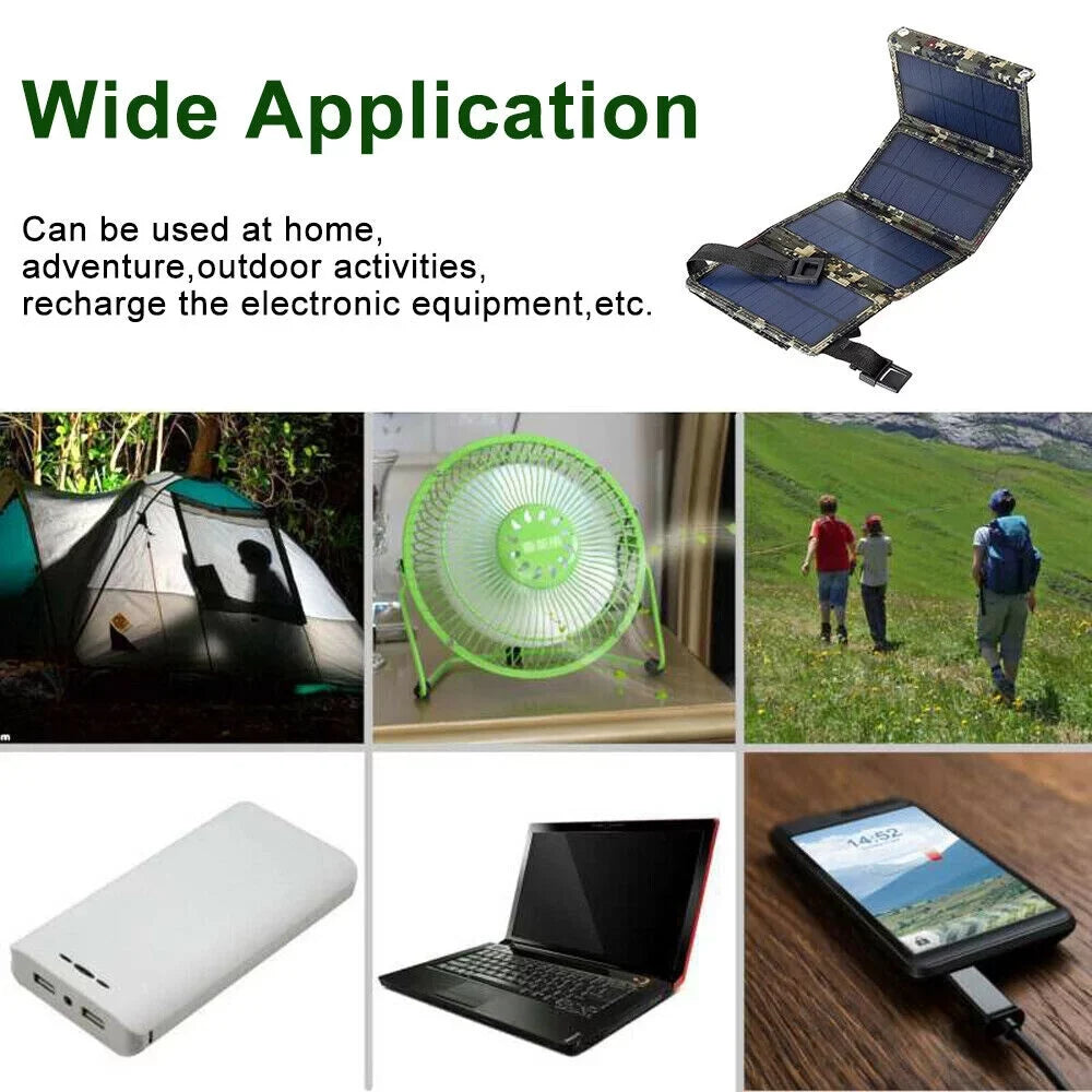 Portable Hiking Phone Battery Rechargeable USB Camping grade Foldable Panel Solar 80W Charger High OnemayshipOnemayship exterior