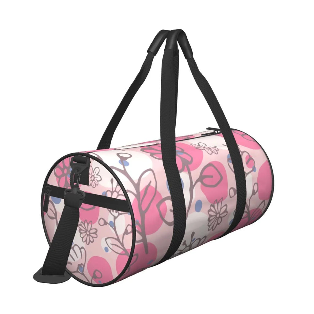 for Sports Travel Bags Stamp Floral Gym XMXT Large Flowers Bag Weekenders Tote Bag Pink Unisex Women,