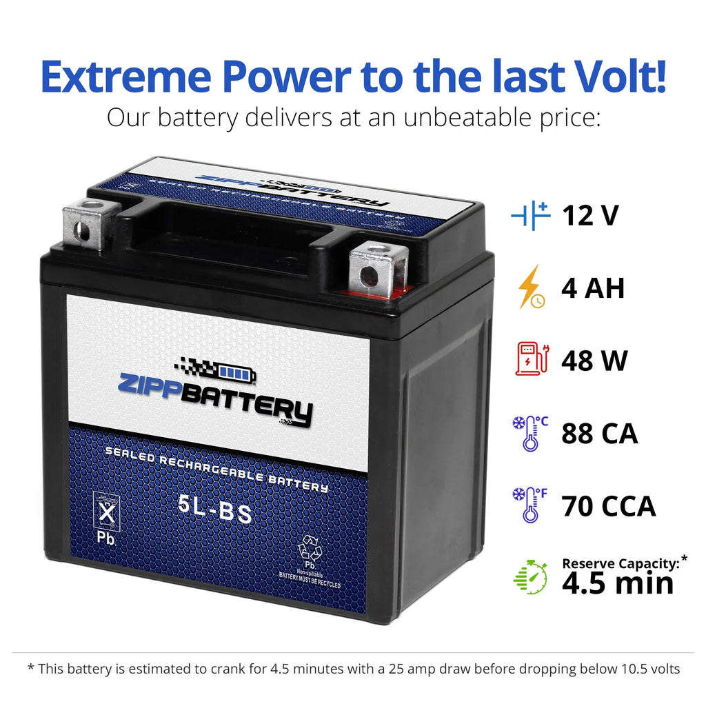 Motorcycle Battery 2005 Ytx5L-Bs 250Cc Yamaha Wr250F Battery Zipp for
