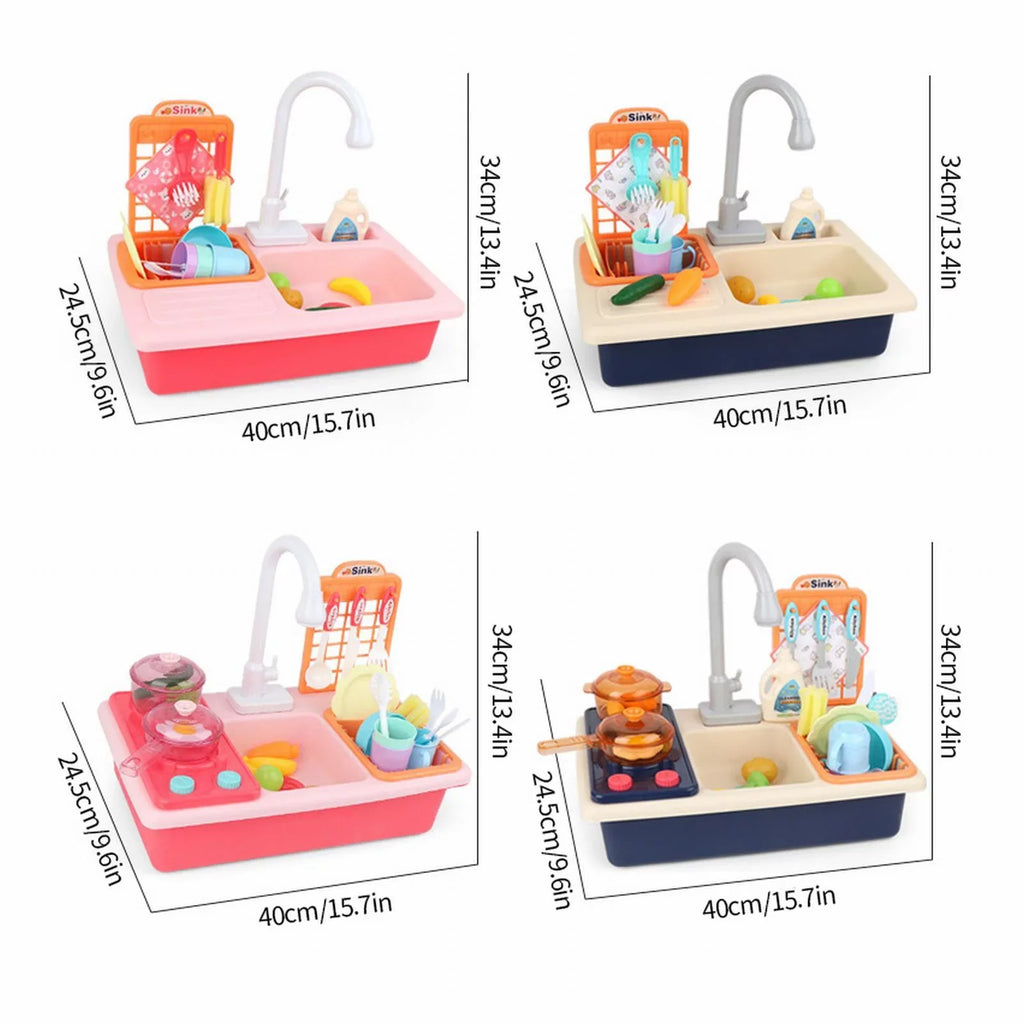 Alphabet Electric Role Children Dishwasher With Pretend Board Girls Toddlers Toys for Toys Kitchen Play Boys Automatic liquid House Running liquid Play Game Cycle System Board Sink Toy Playing for