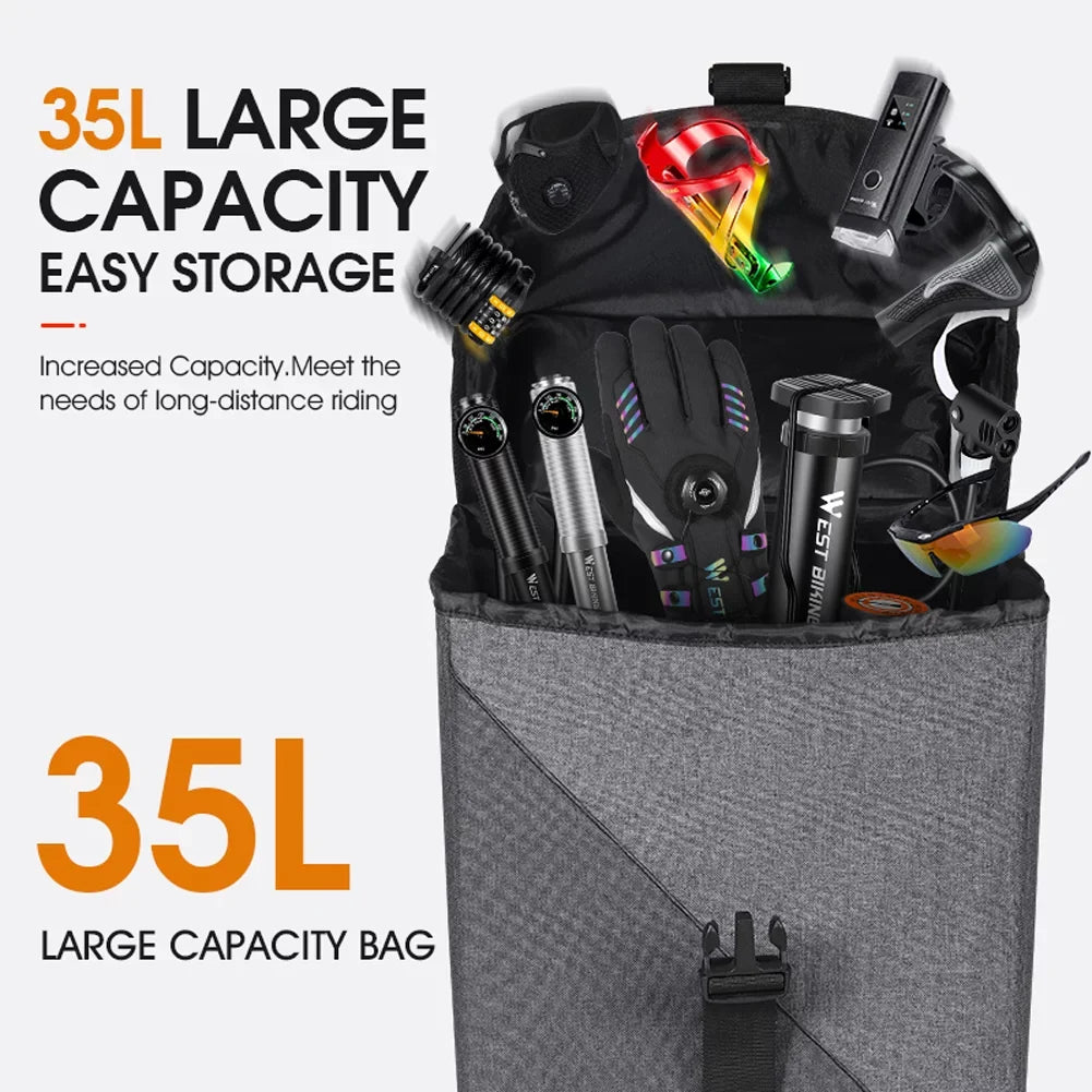 Accessory Large Luggage Lixada Utility Carriers Bag Rear Capacity Bike 35L Seats Trunk Riding Double