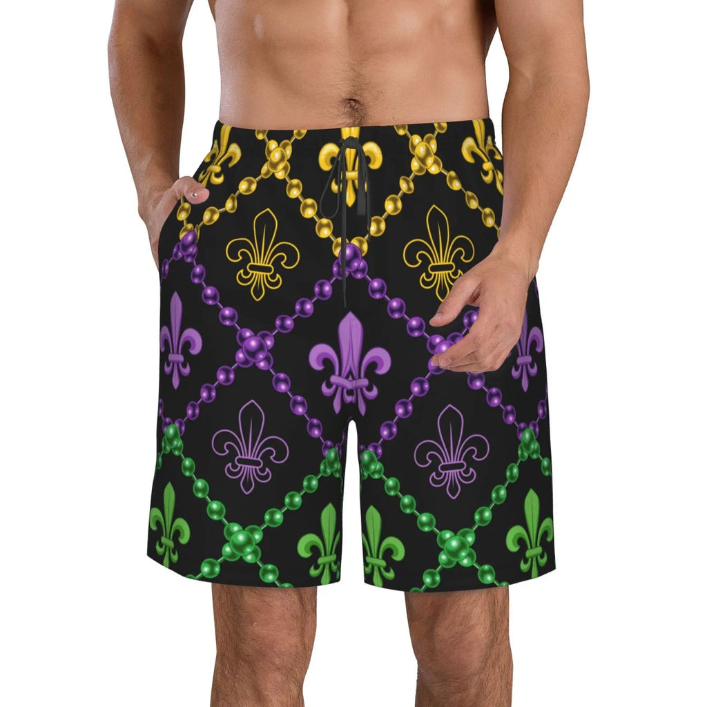 Trunks Swim Beach Shorts Mardi Gra Funny Geometric Quick With Lukts Dry Swim Shorts Mens