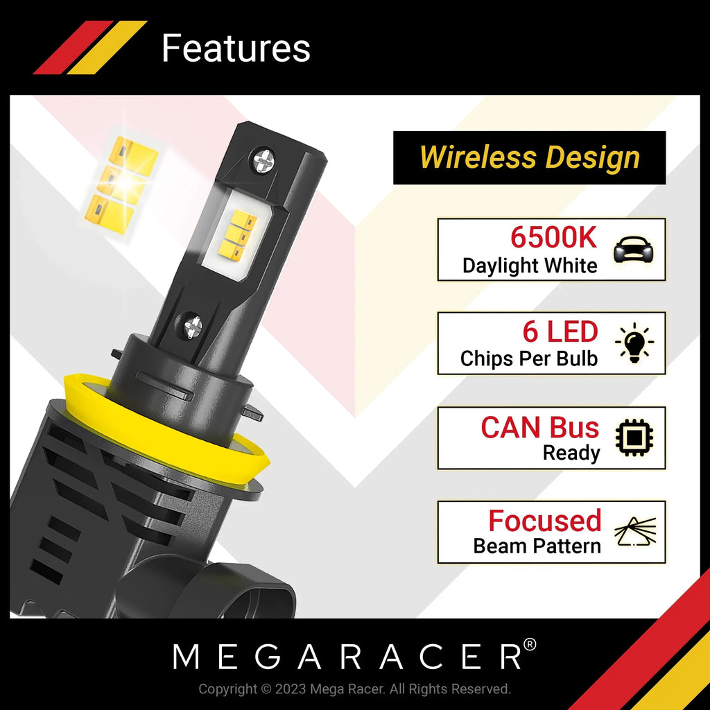 Automotive 12V LED Replacement Racer White 50W 12000LM High 2006 Bulbs Beam/ S4 Fog H9 Cool Headlight 38812 Wireless 2005 Light Audi H11 H16 S4 H8 Audi Mega 2004 6500K