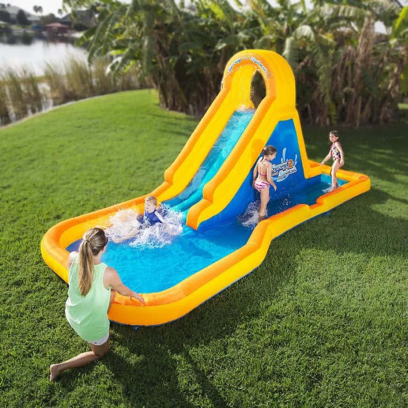 2 Inflatable W Zone Spray Area Splash Slide N Splash liquid Blast