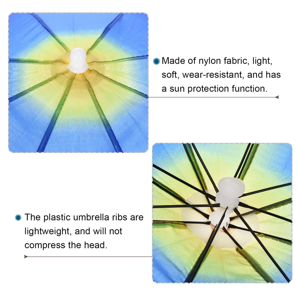 Umbrella Folding Fishing Pack Head Rain Hat Color Sun 20" Rainbow Umbrella 4 Uxcell Cap