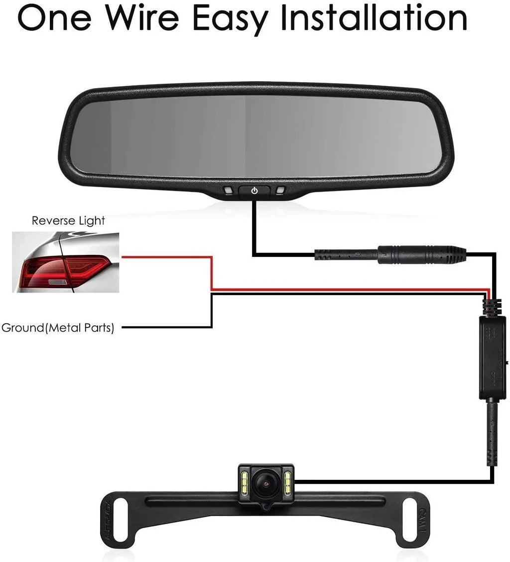 Camera Backup with Monitor View Waterproof Camera Reversing OEM for for Parking AUTO-VOX Back & IP68 Car/Trucks, Look Up Camera Mirror Rear T2