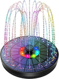 with Nozzles Swimming Garden, Pump Bath Solar Tank, New Color Bath, LED Light, exterior, Fountains Suitable Pond, LED 2022, Fountain Upgrade Solar 7 5.5W Fish Pool in AISITIN Bird Bird for