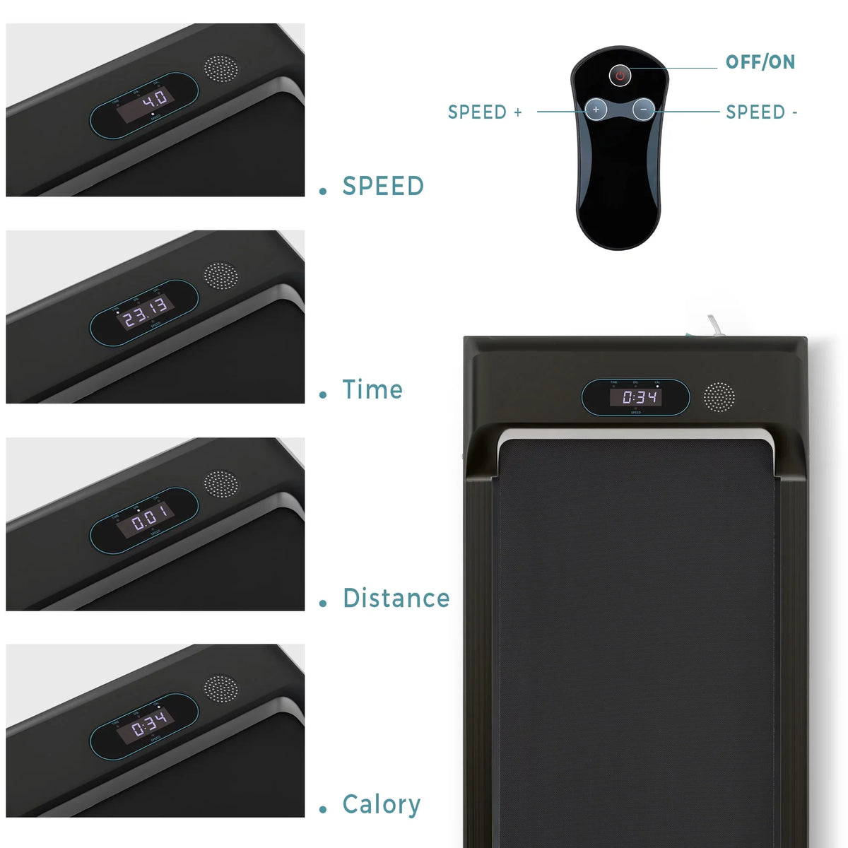 Office in 2.5HP for Walking Under Gym with Treadmill Use, Treadmill, 1 BTMWAY Electric Pad APP/speaker/Remote Bluetooth Pad Ultra-Quiet Desk Control/Display, Home Portable Treadmill 2 Walking