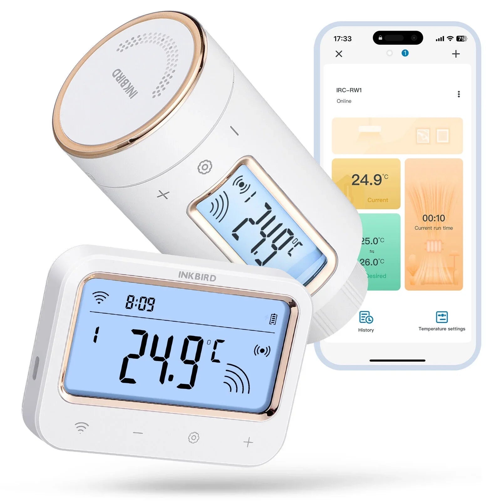 Thermostatic Intelligent Smart Controller Inkbird WiFi Digital Radiator Valve Gateway