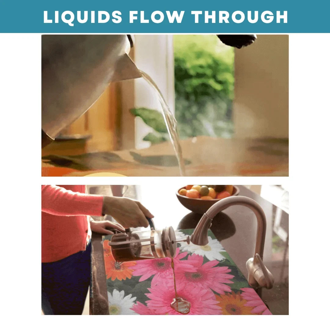 Kitchen Liquids Décor Sink Through Home dimension: SK2-CD Double Sizes. Sink Debris 39.5" Cheerful and Design: Pass Sight- Sink x 2 Out Daisies Cover, Cover, Hot/Cold 20" of Adjustable